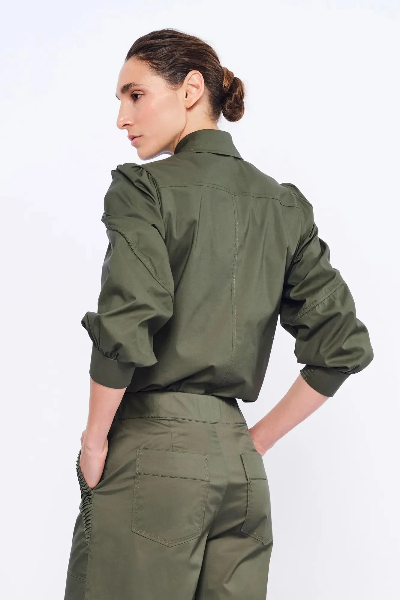 Bimba Puff Sleeve Blouse | Olive sold by Folklore Shop product image thumbnail 3