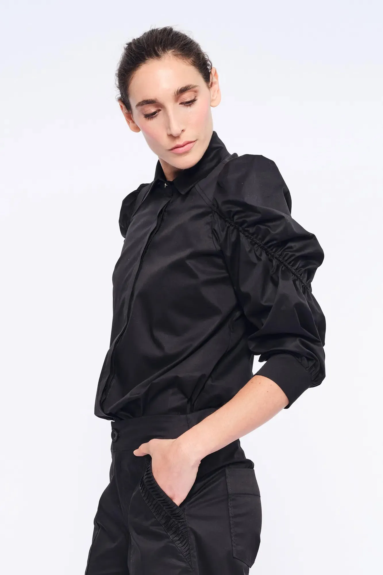 Bimba Puff Sleeve Blouse | Black sold by Folklore Shop product image thumbnail 2