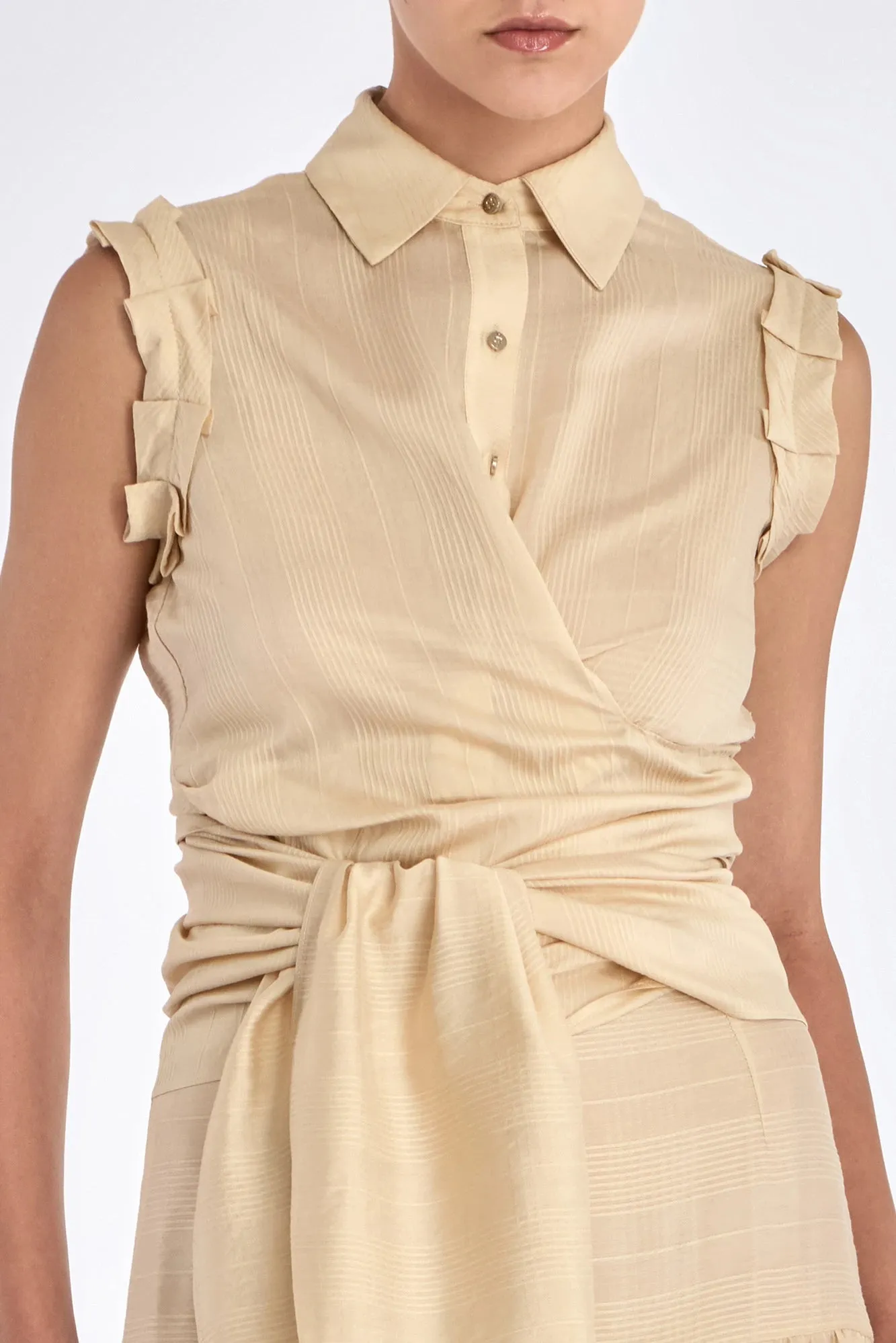 Harlow Wrap Blouse | Vanilla sold by Folklore Shop product image thumbnail 5