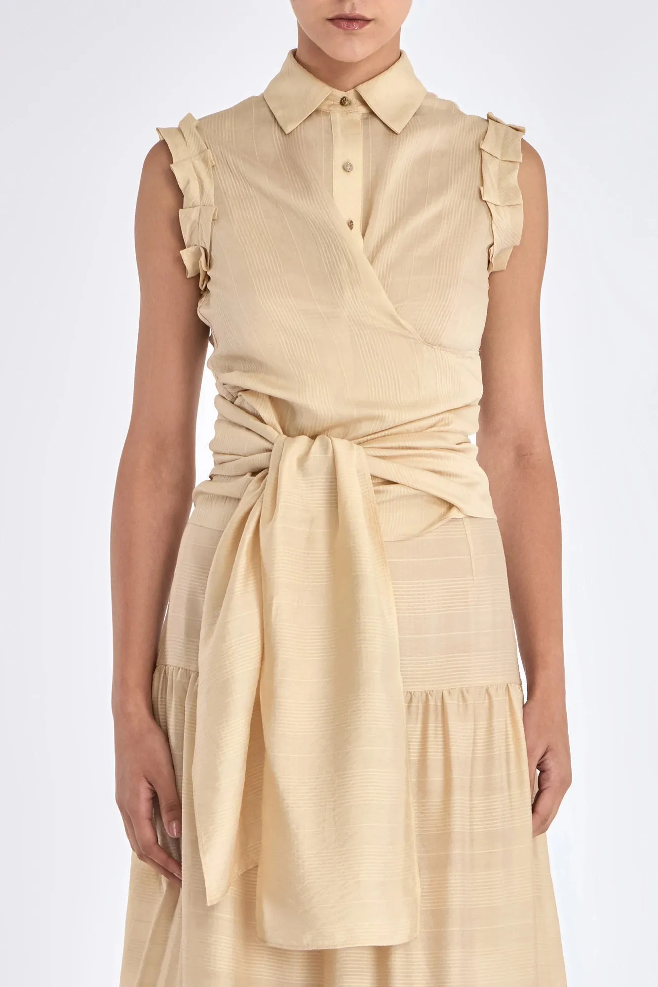 Harlow Wrap Blouse | Vanilla sold by Folklore Shop product image thumbnail 2