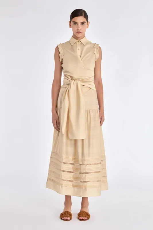 Harlow Wrap Blouse | Vanilla sold by Folklore Shop