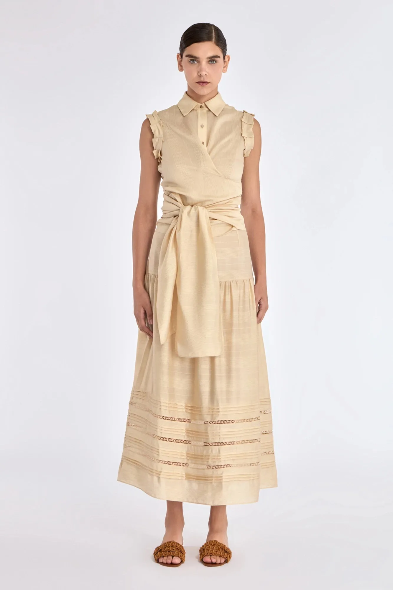 Harlow Wrap Blouse | Vanilla sold by Folklore Shop