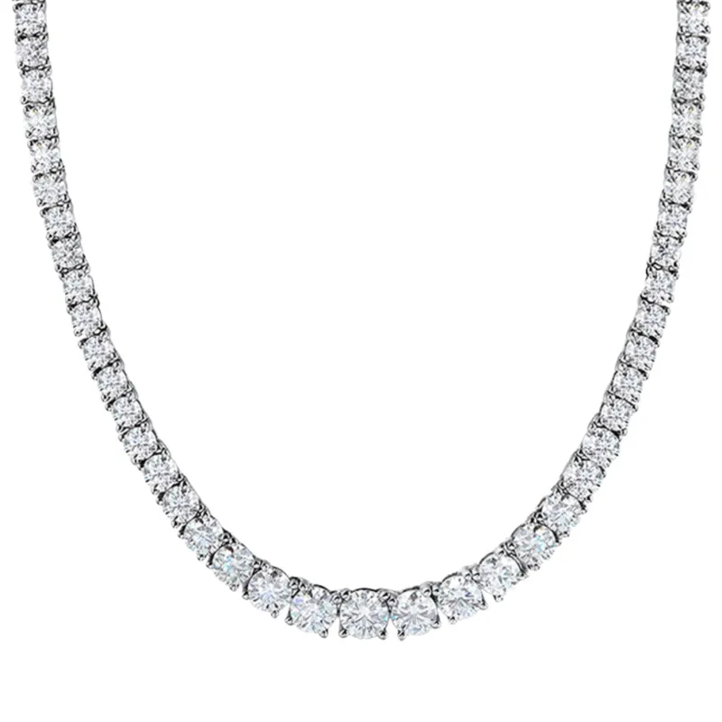 The Jaimie 4 Prong Graduated Tennis Necklace sold by Folklore Shop