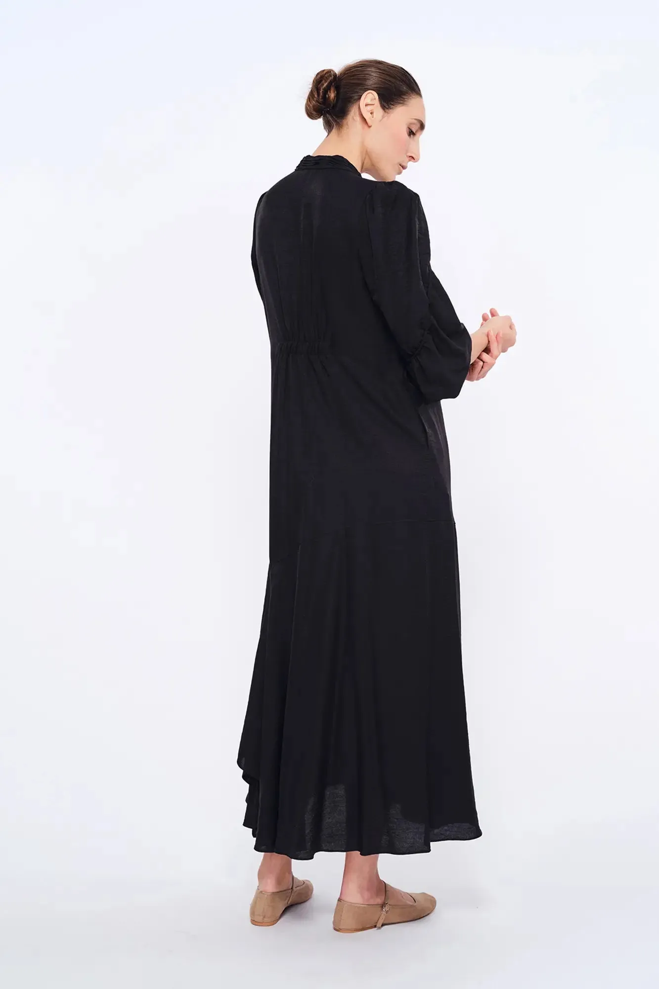 Carlie Asymmetrical Dress | Black sold by Folklore Shop product image thumbnail 3