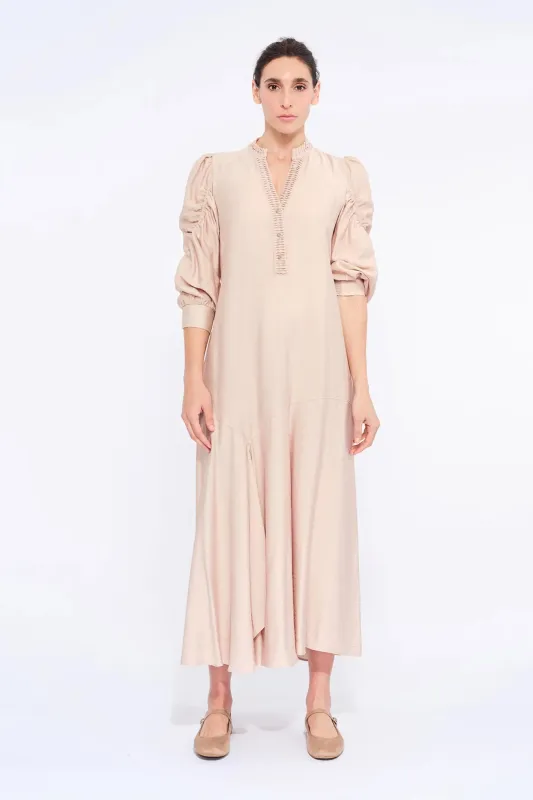 Carlie Asymmetrical Dress | Nude sold by Folklore Shop