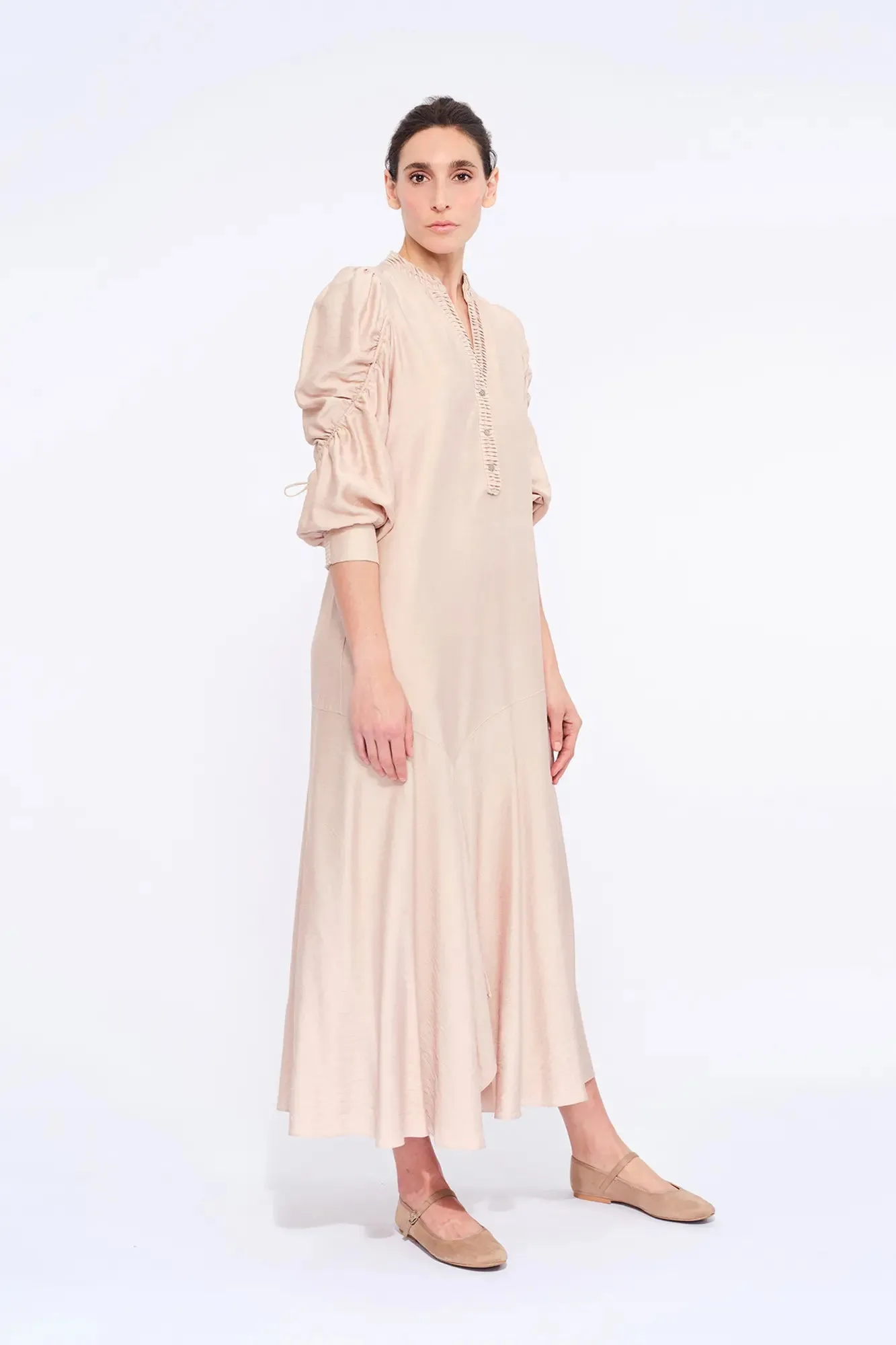 Carlie Asymmetrical Dress | Nude sold by Folklore Shop product image thumbnail 4