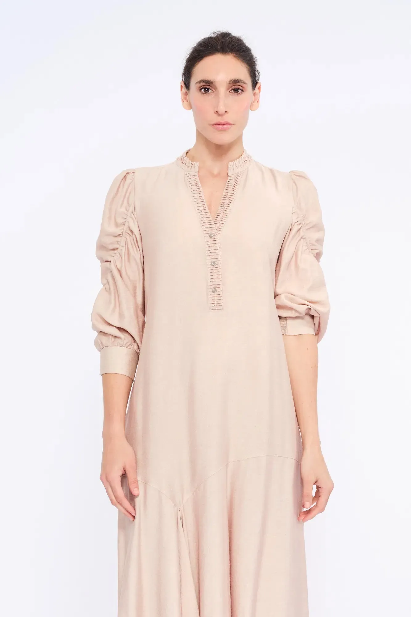 Carlie Asymmetrical Dress | Nude sold by Folklore Shop product image thumbnail 5