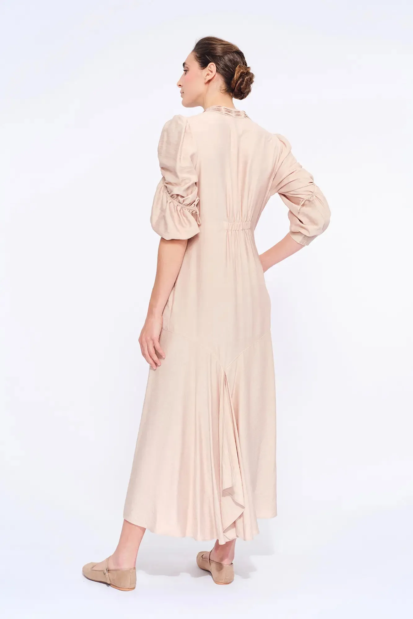 Carlie Asymmetrical Dress | Nude sold by Folklore Shop product image thumbnail 3