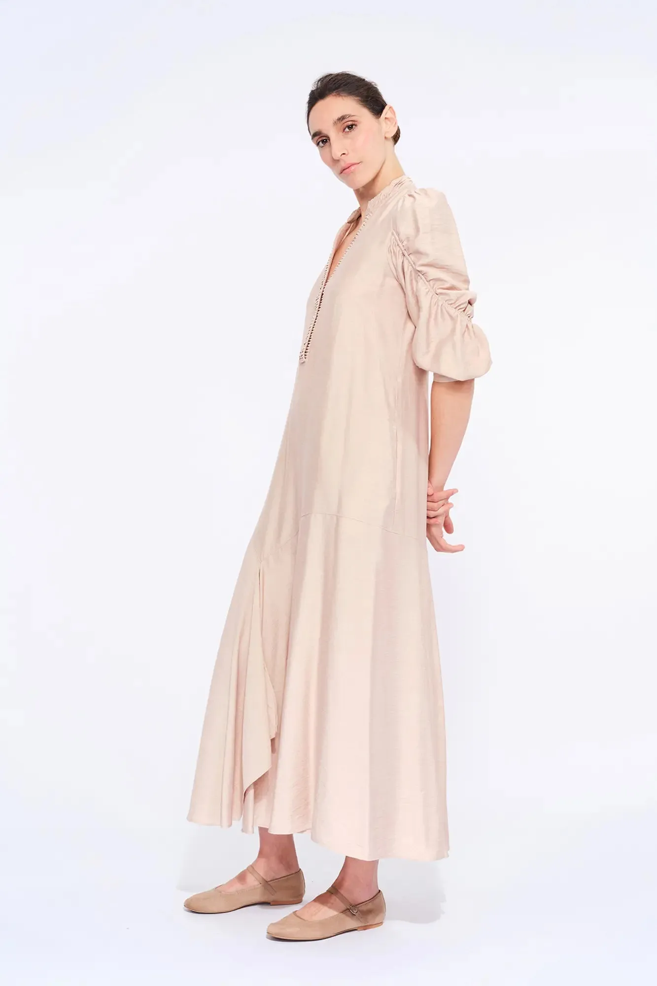 Carlie Asymmetrical Dress | Nude sold by Folklore Shop product image thumbnail 2