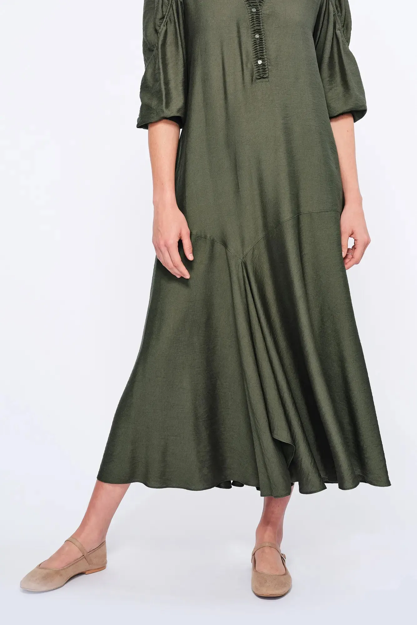 Carlie Asymmetrical Dress | Olive sold by Folklore Shop product image thumbnail 5