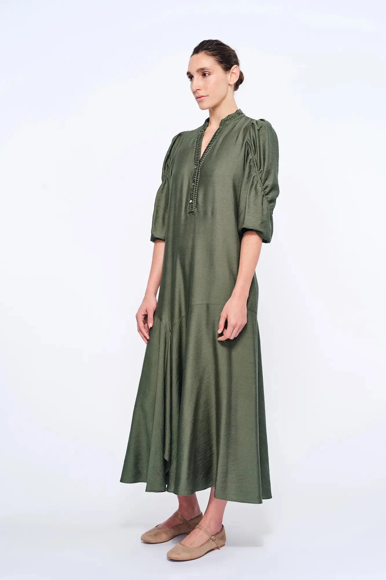 Carlie Asymmetrical Dress | Olive sold by Folklore Shop product image thumbnail 2