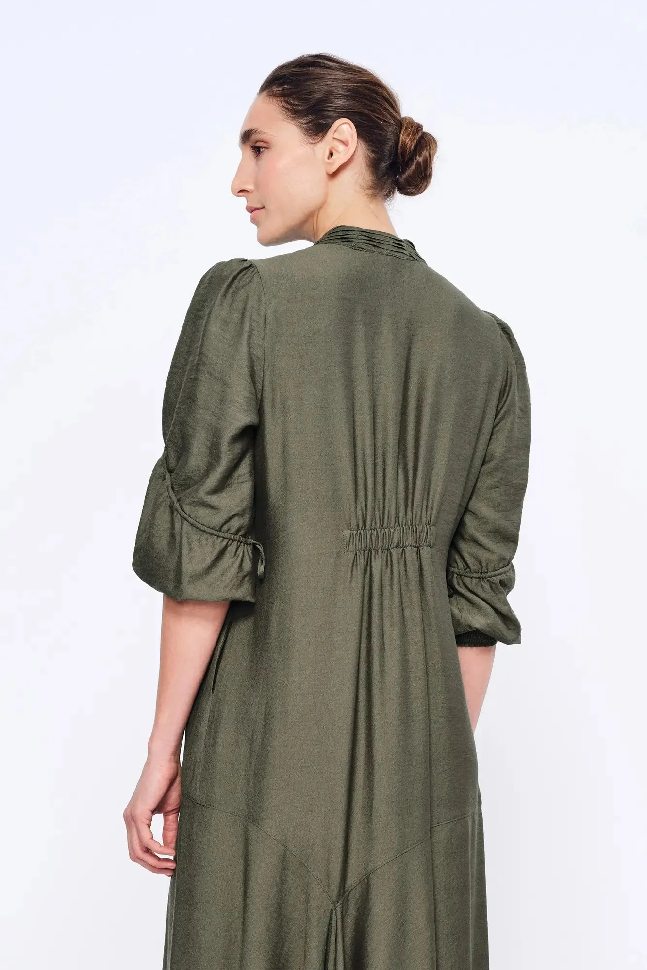 Carlie Asymmetrical Dress | Olive sold by Folklore Shop product image thumbnail 4