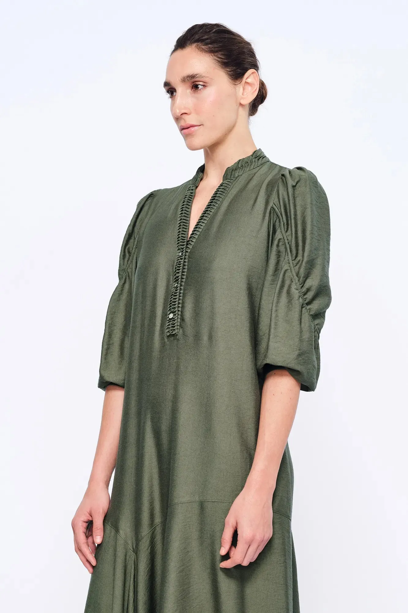Carlie Asymmetrical Dress | Olive sold by Folklore Shop product image thumbnail 3