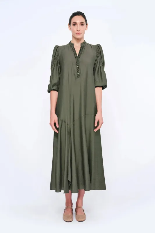Carlie Asymmetrical Dress | Olive sold by Folklore Shop