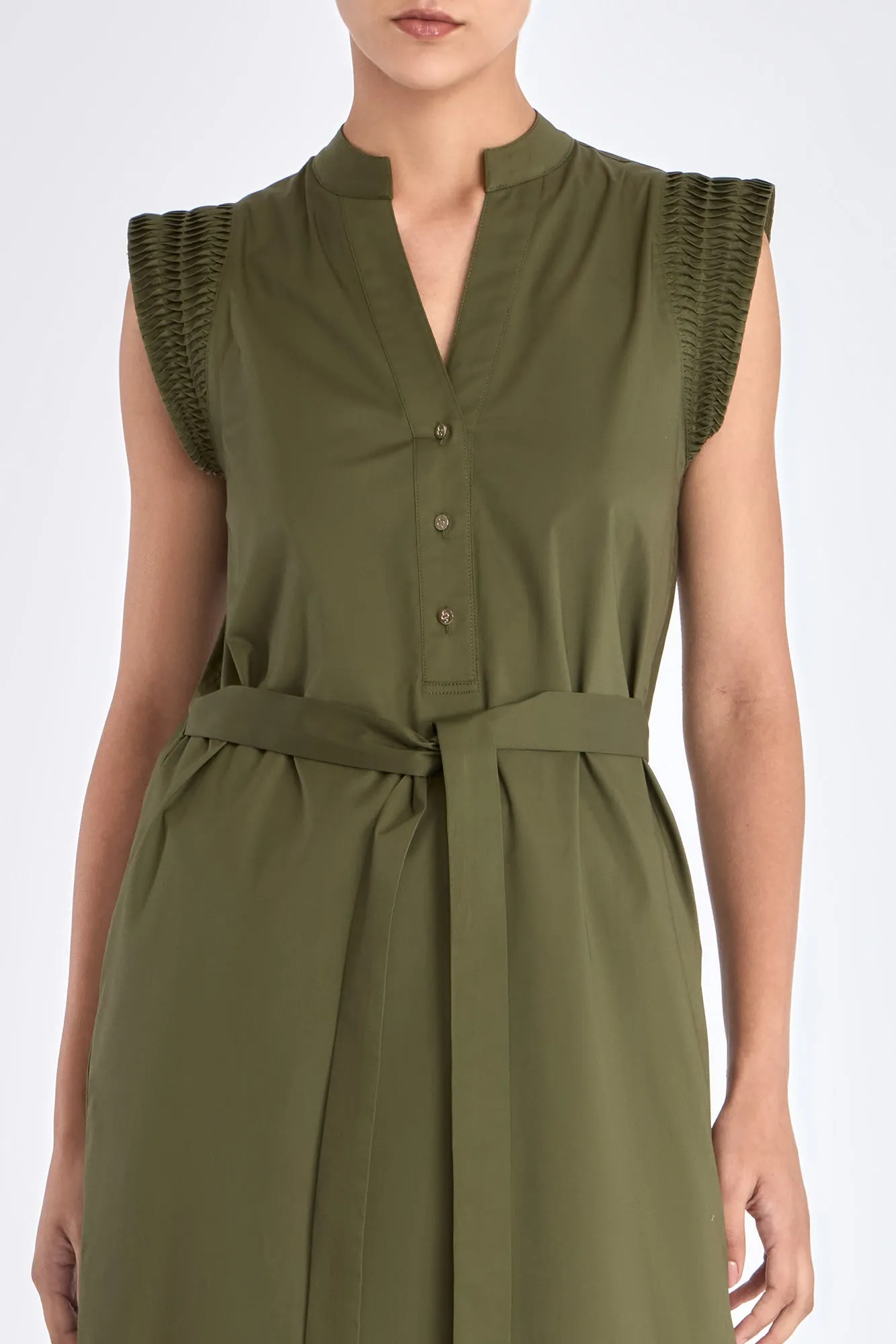 Maki Nehru Collar Dress | Olive sold by Folklore Shop product image thumbnail 5