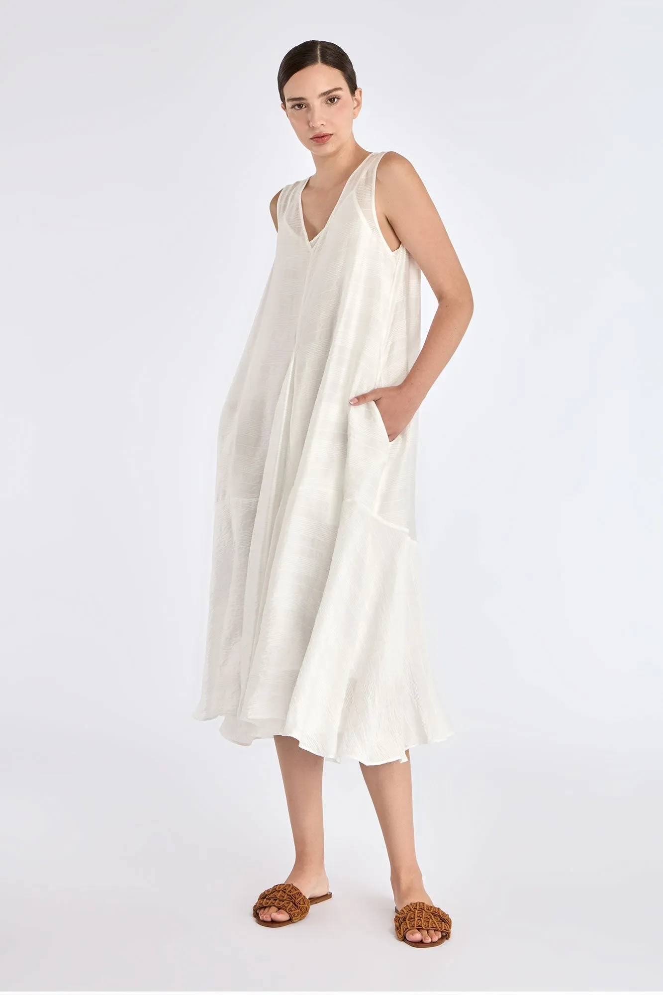 Lenox Godet Dress | Off White sold by Folklore Shop product image thumbnail 4