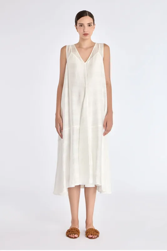 Lenox Godet Dress | Off White sold by Folklore Shop
