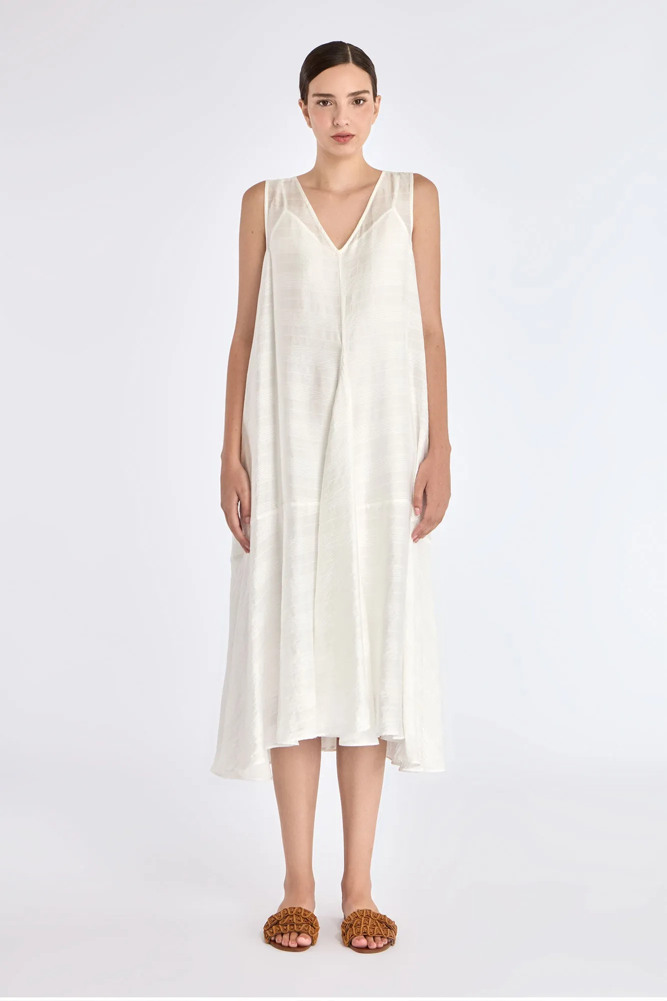 Lenox Godet Dress | Off White sold by Folklore Shop