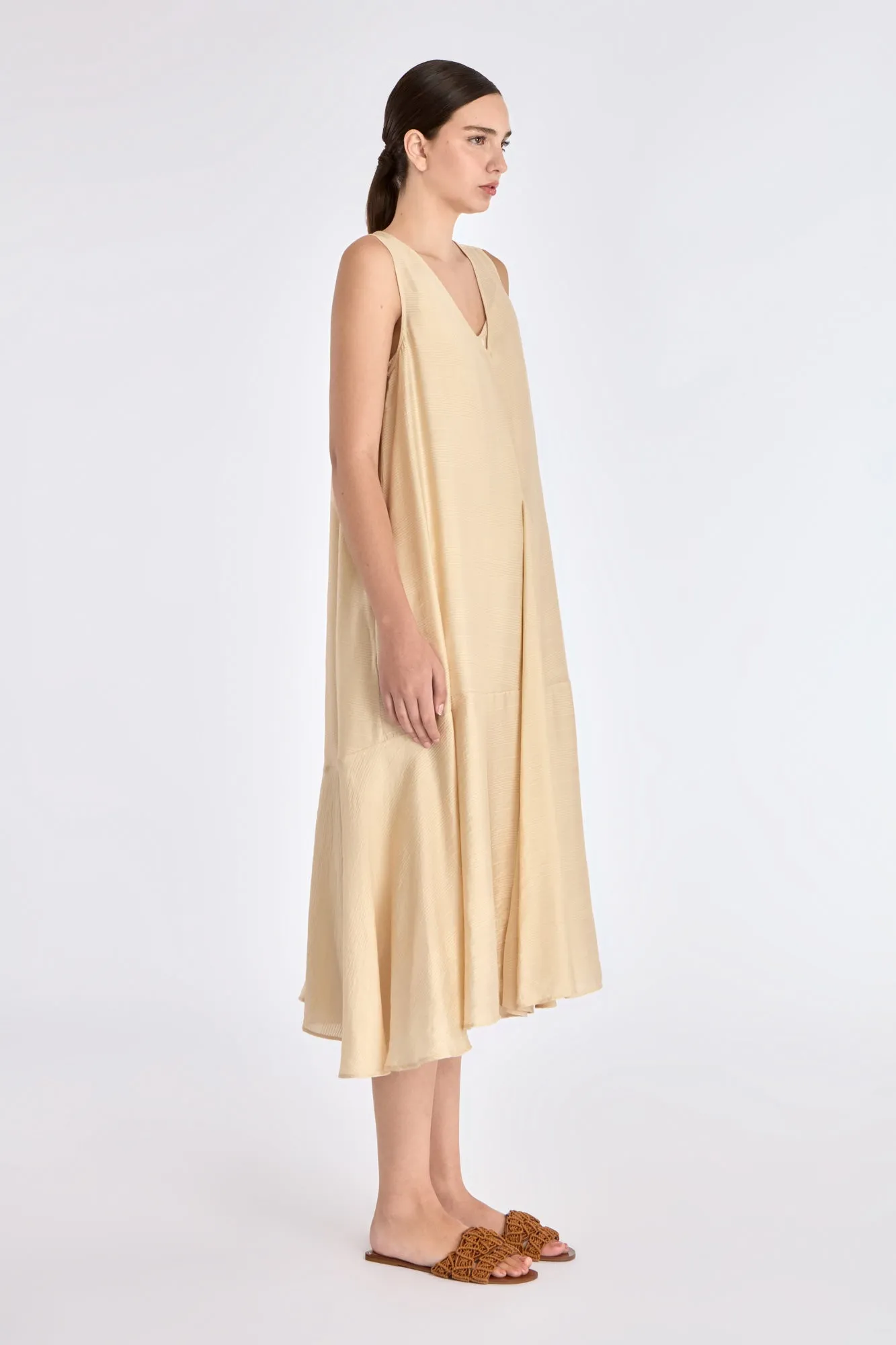 Lenox Godet Dress | Vanilla sold by Folklore Shop product image thumbnail 2