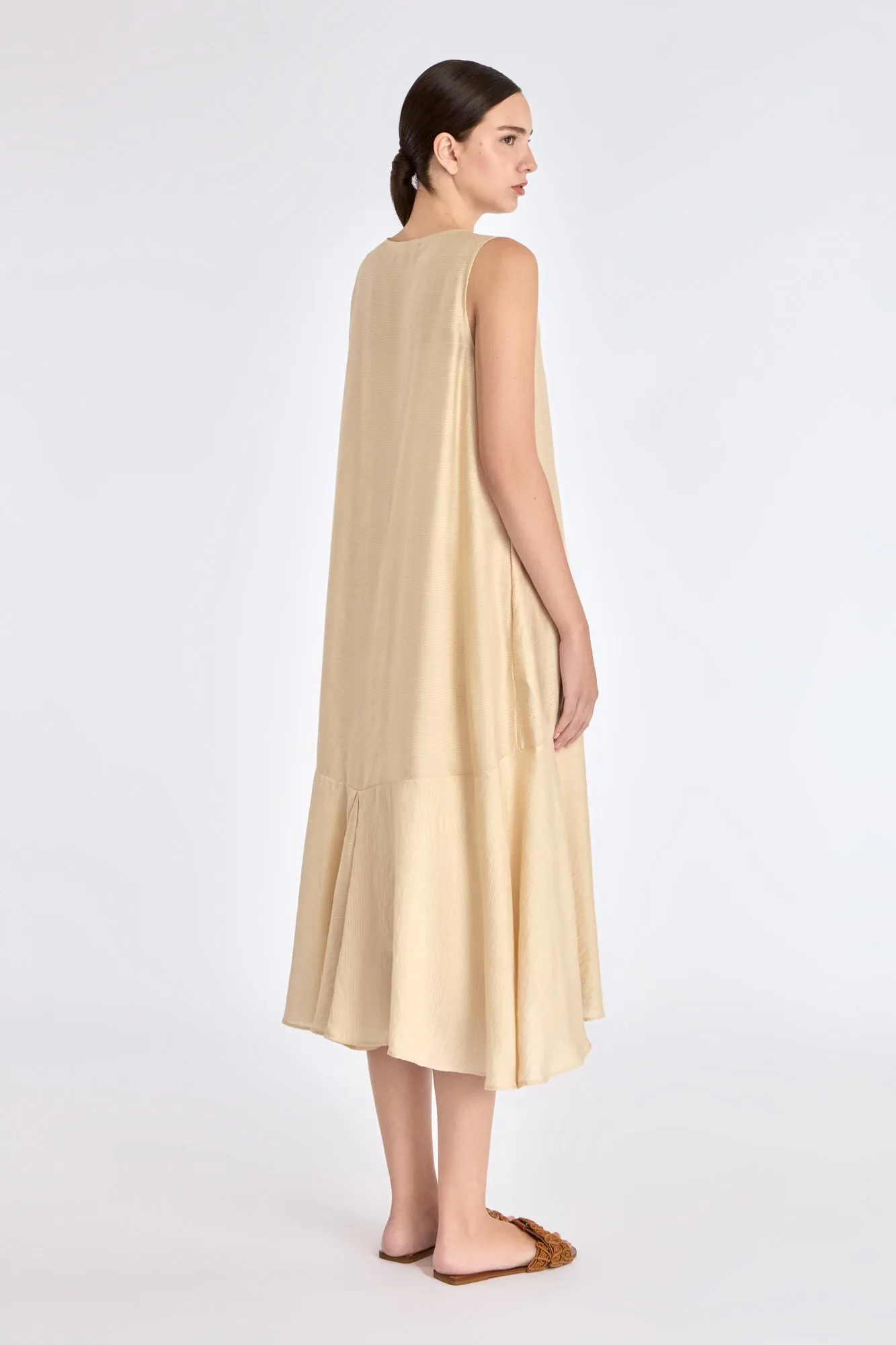 Lenox Godet Dress | Vanilla sold by Folklore Shop product image thumbnail 3