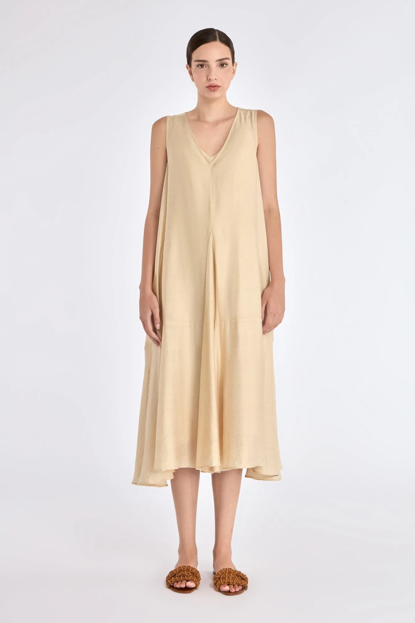 Lenox Godet Dress | Vanilla sold by Folklore Shop