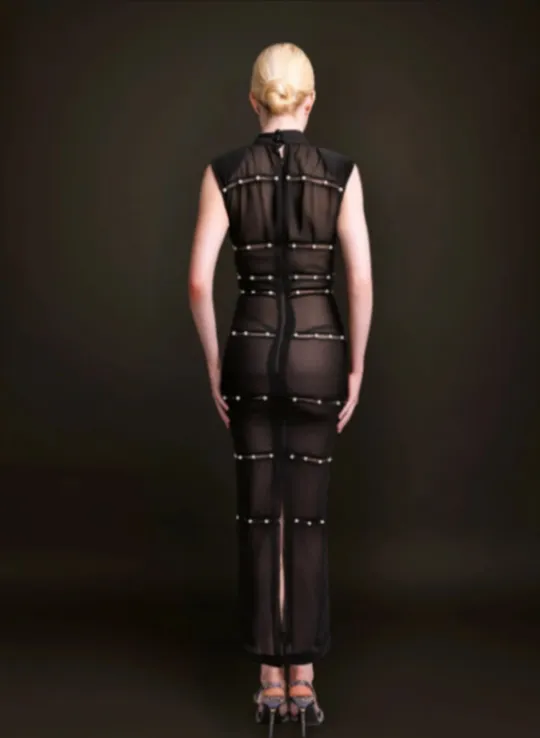 Ife Sleeveless Sheer Black Dress sold by Folklore Shop product image thumbnail 4