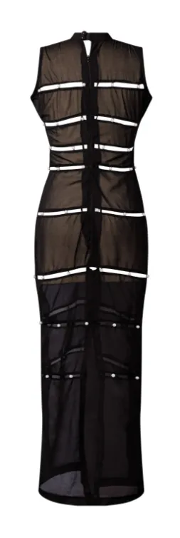 Ife Sleeveless Sheer Black Dress sold by Folklore Shop product image thumbnail 3