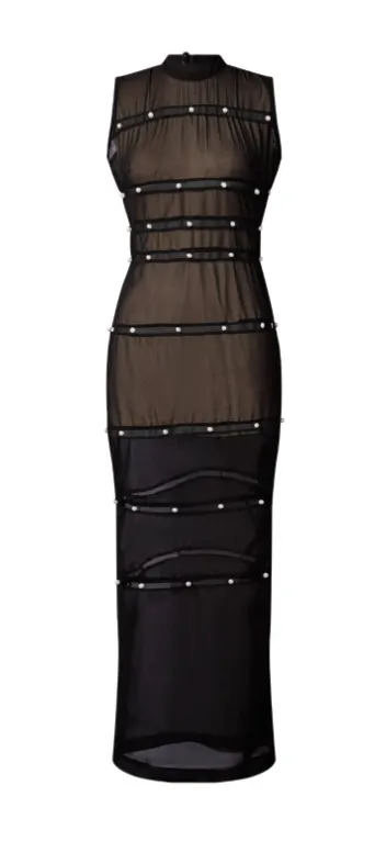 Ife Sleeveless Sheer Black Dress sold by Folklore Shop product image thumbnail 2