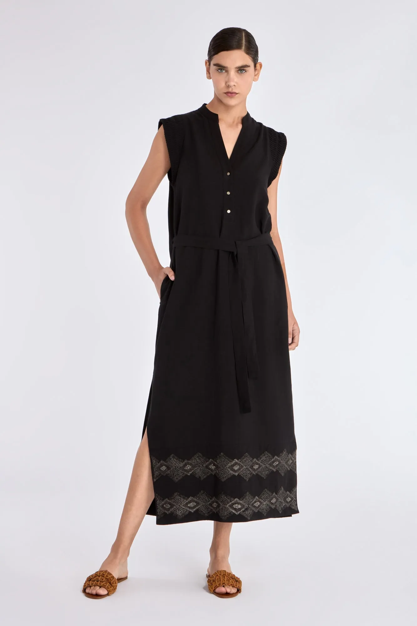 Denver Artisan Embroidered Dress | Black sold by Folklore Shop product image thumbnail 4