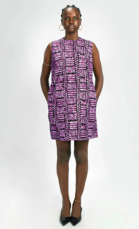Ajah New Collection Drop2 - 1960s-Inspired A-Line Shift Dress In Batik Cotton sold by Folklore Shop product image thumbnail 2