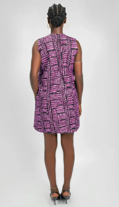 Ajah New Collection Drop2 - 1960s-Inspired A-Line Shift Dress In Batik Cotton sold by Folklore Shop product image thumbnail 3