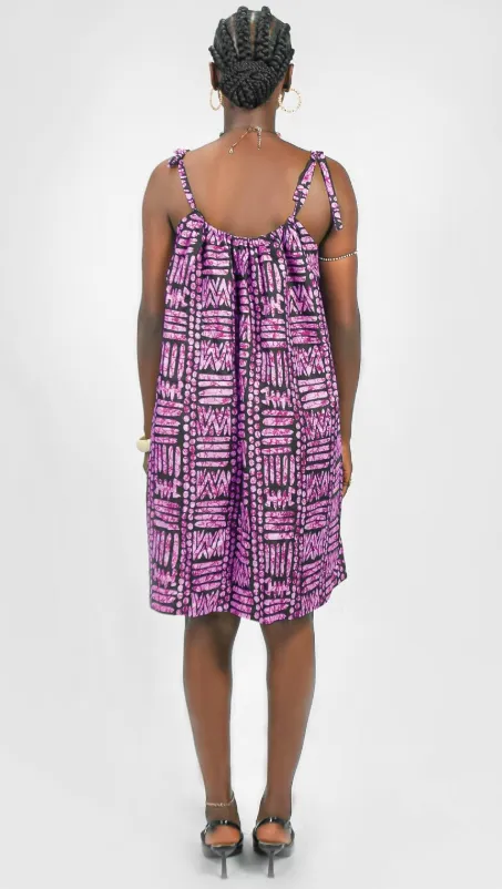 Ajah New Collection Drop2 - Gathered Spaghetti Strap Batik Mini Dress sold by Folklore Shop product image thumbnail 3