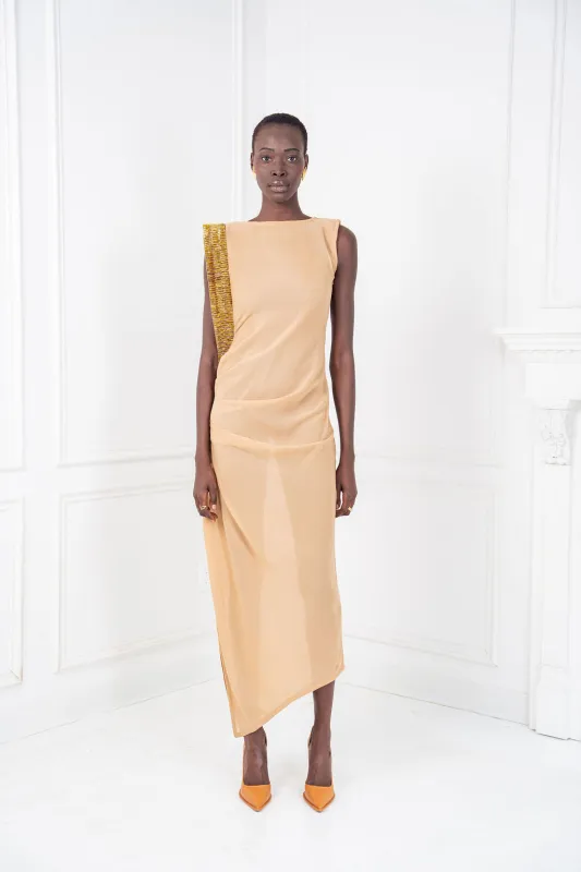 The Aurelia Beaded Silk Chiffon Gown sold by Folklore Shop