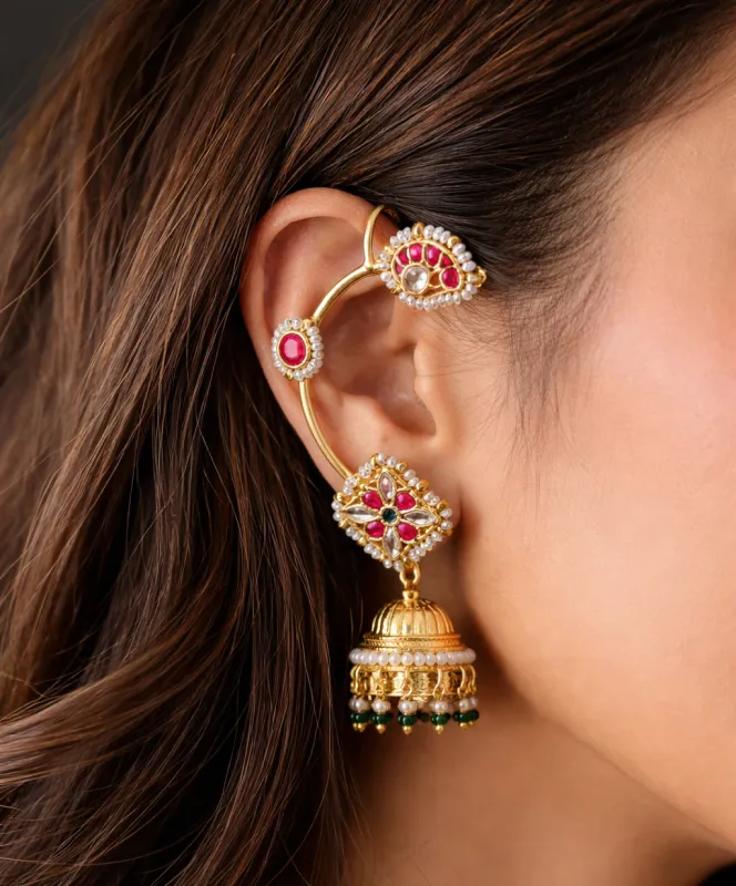 Ziya Curve Jhumka Ear Cuffs sold by Folklore Shop