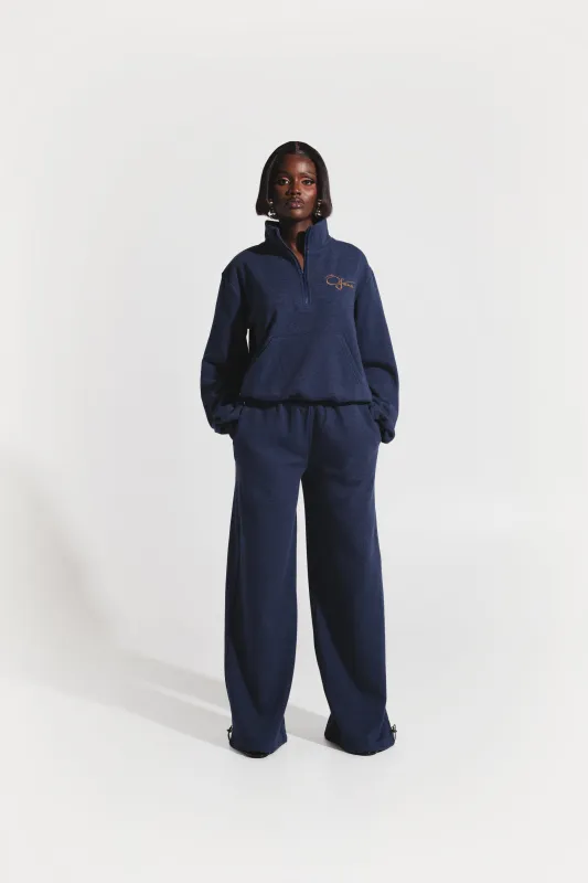 OFUURE Plush fleece 3/4 Zip SET in DENIM BLUE sold by Folklore Shop