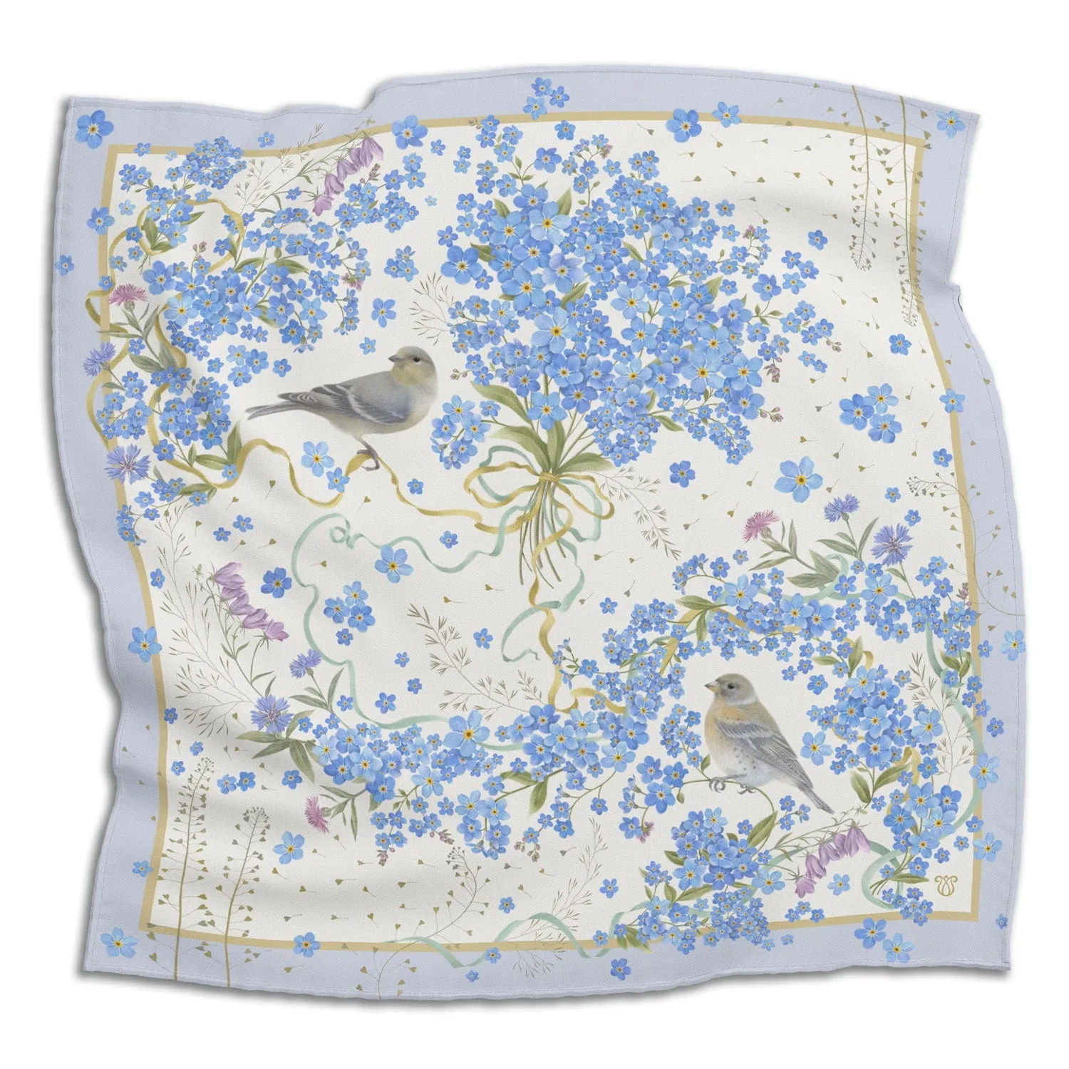 Light Forget Me Not Silk Scarf sold by Folklore Shop product image thumbnail 2
