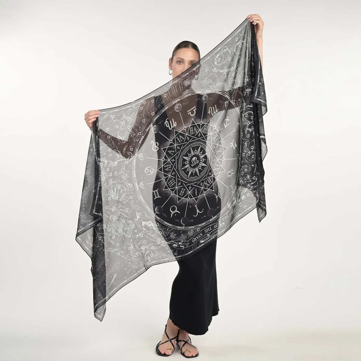 Zodiac Silk Chiffon Scarf sold by Folklore Shop product image thumbnail 4