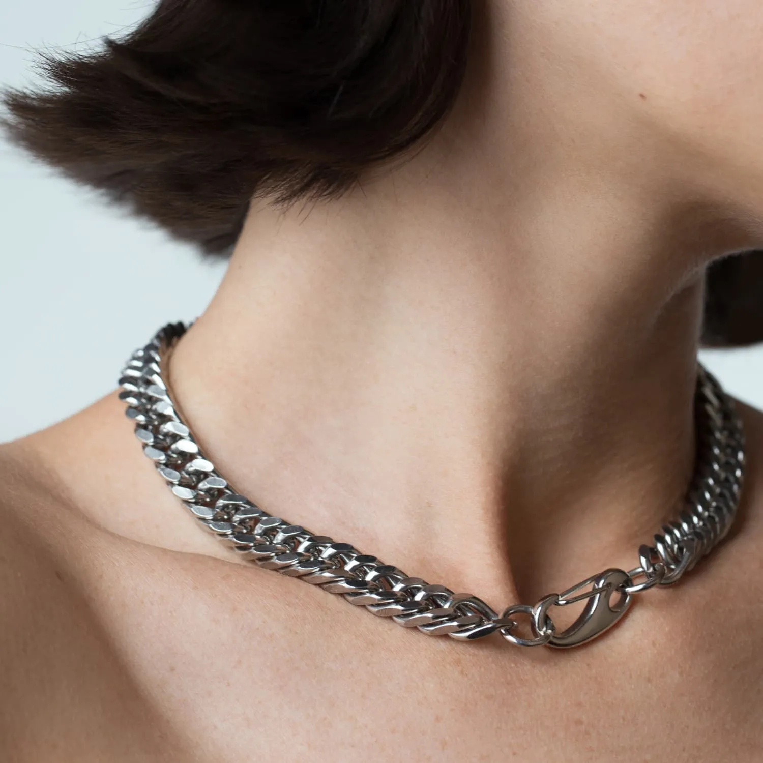 Chunky Silver Chain Necklace sold by Folklore Shop product image thumbnail 3