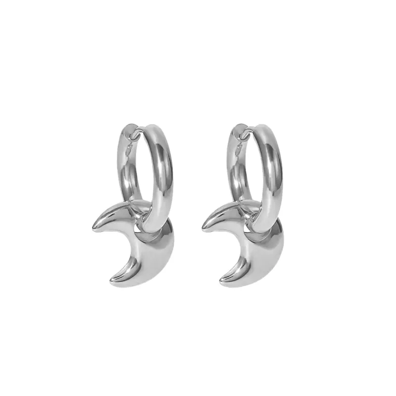 Moon Huggies Removable Charm Earring made by Folklore Shop