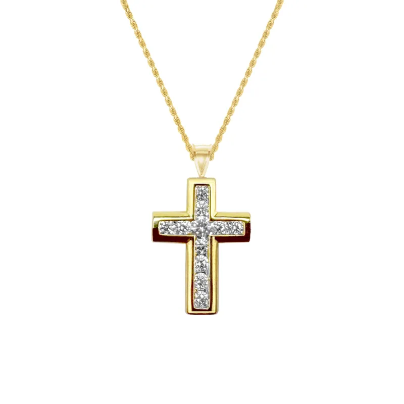 Pave Cross Pendant Necklace made by Folklore Shop