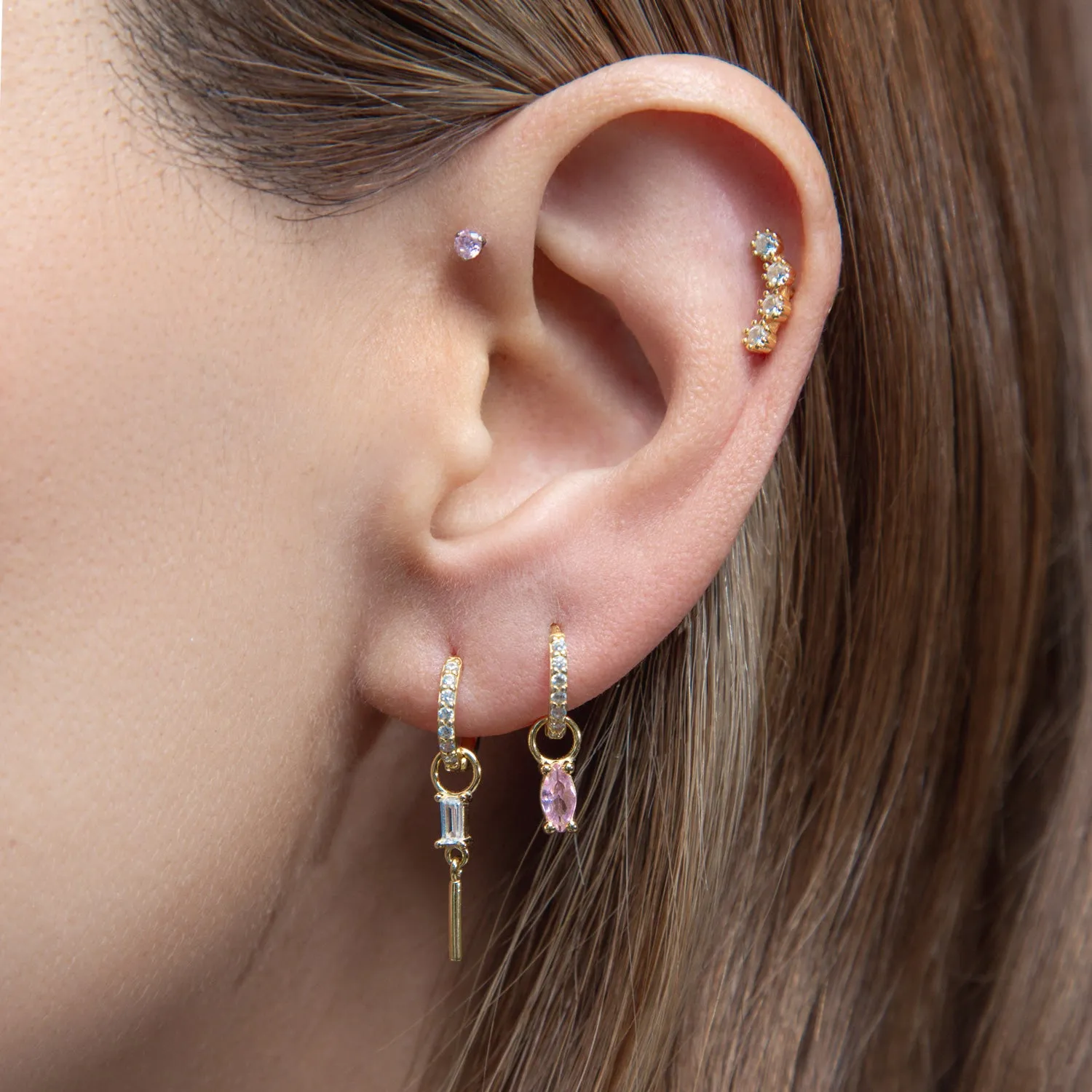 Pavé Gold Earring Charm sold by Folklore Shop product image thumbnail 3