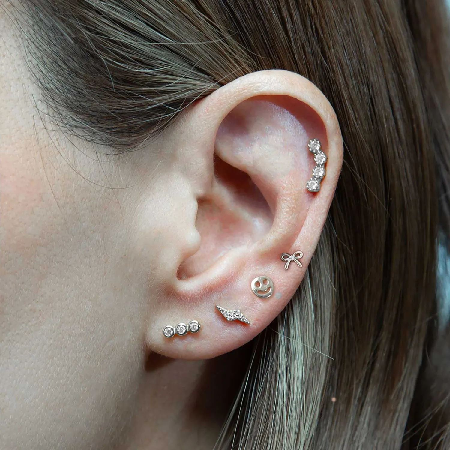 Triple Pavé Gold Earring Charm sold by Folklore Shop product image thumbnail 3