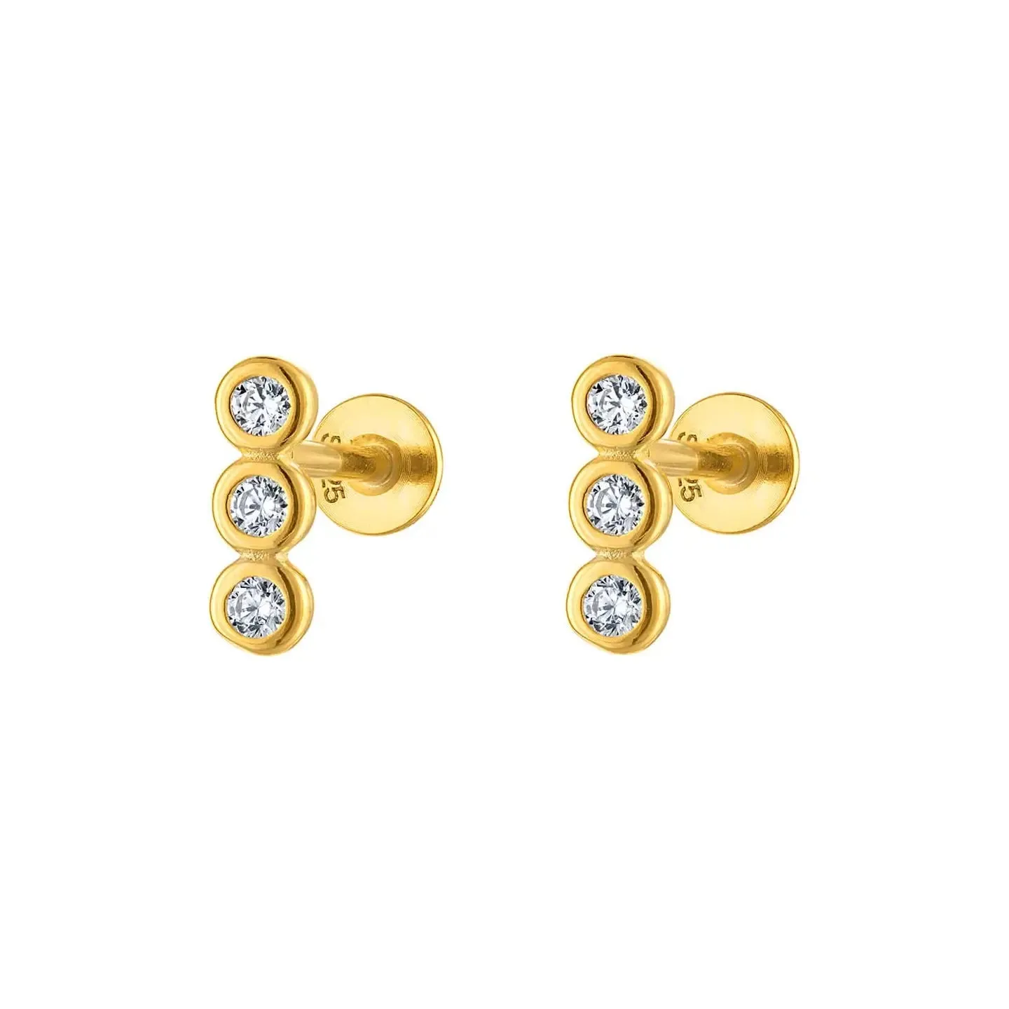 Triple Pavé Gold Earring Charm sold by Folklore Shop