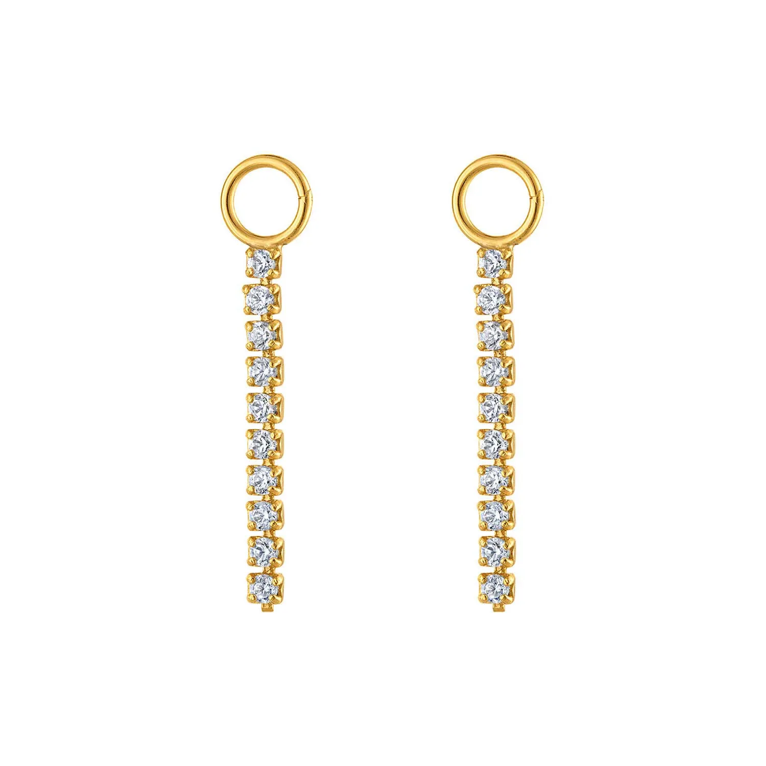 Multi Pavé Gold Earring Charm sold by Folklore Shop product image thumbnail 3