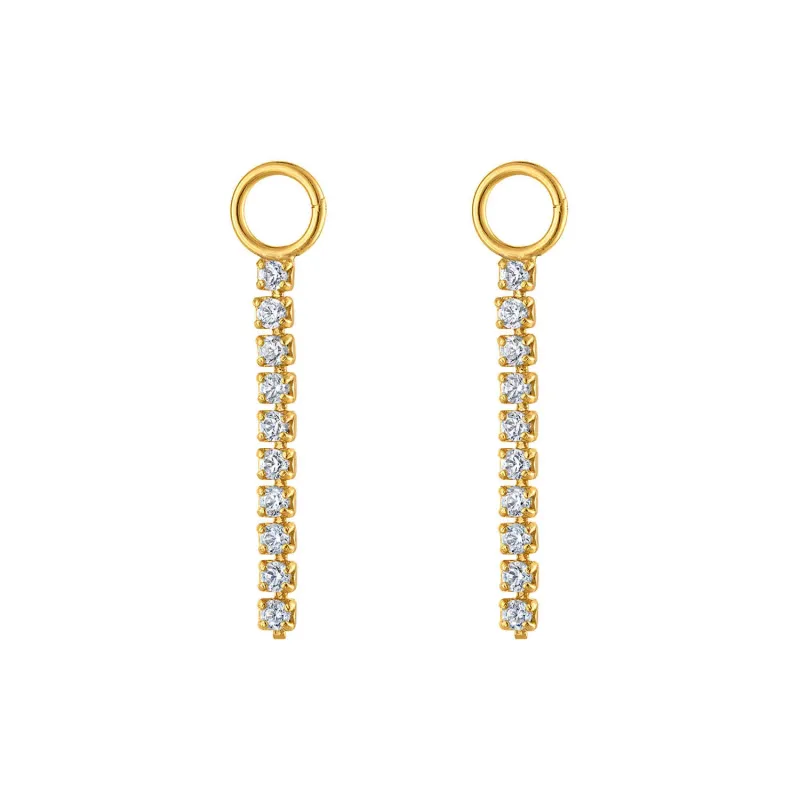 Multi Pavé Gold Earring Charm sold by Folklore Shop