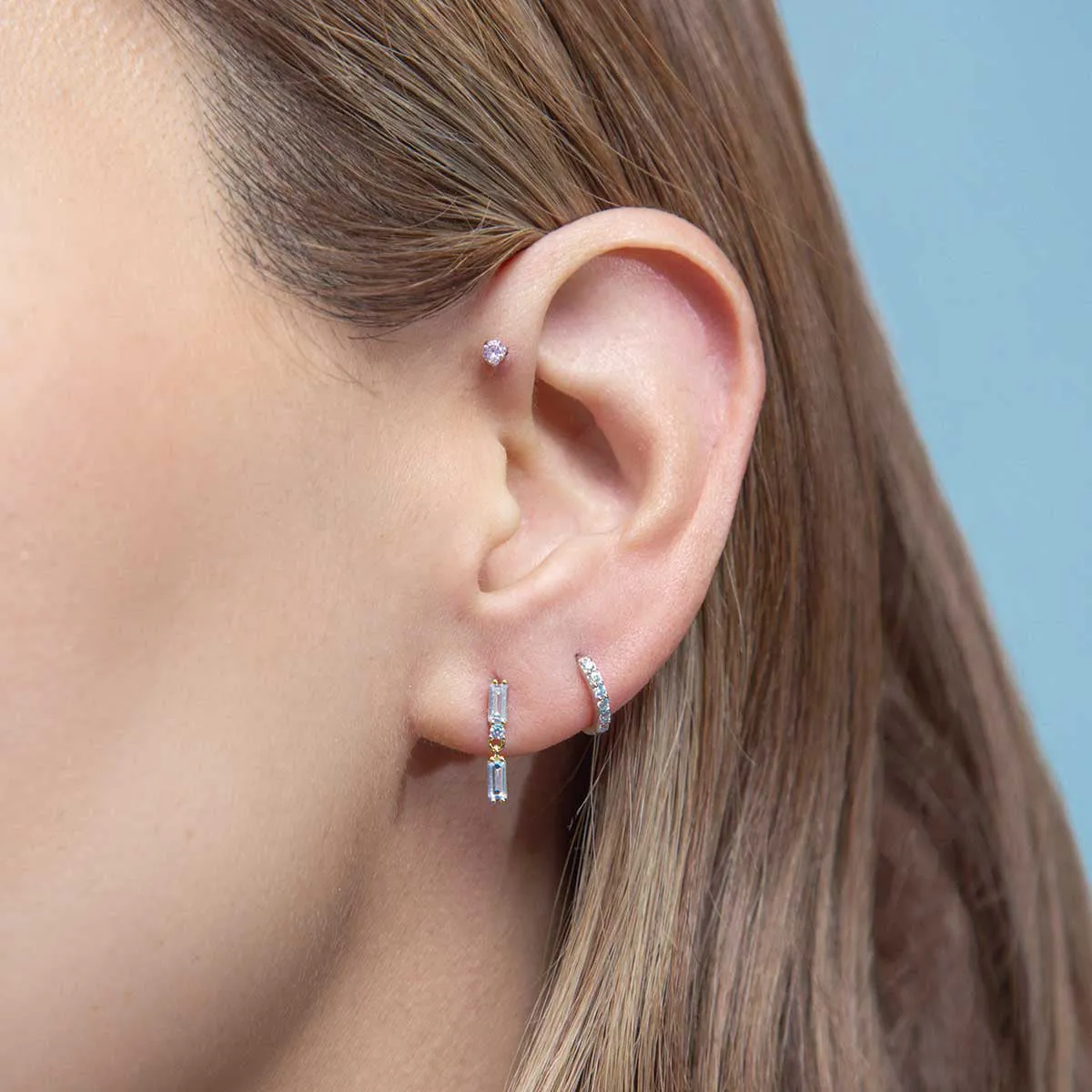 Double Pave Gold Earring sold by Folklore Shop product image thumbnail 2