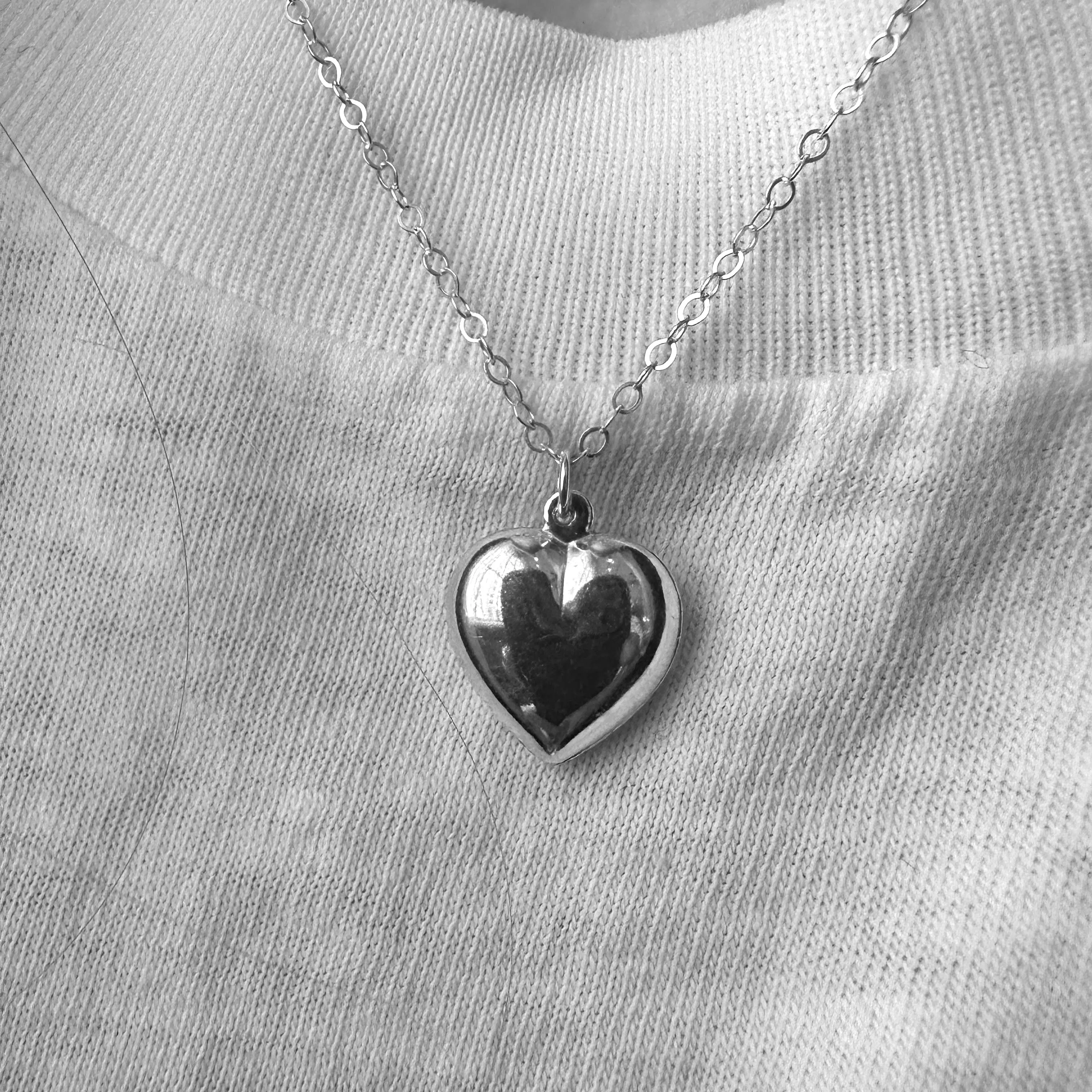 Sterling Silver Heart Charm Necklace sold by Folklore Shop product image thumbnail 4