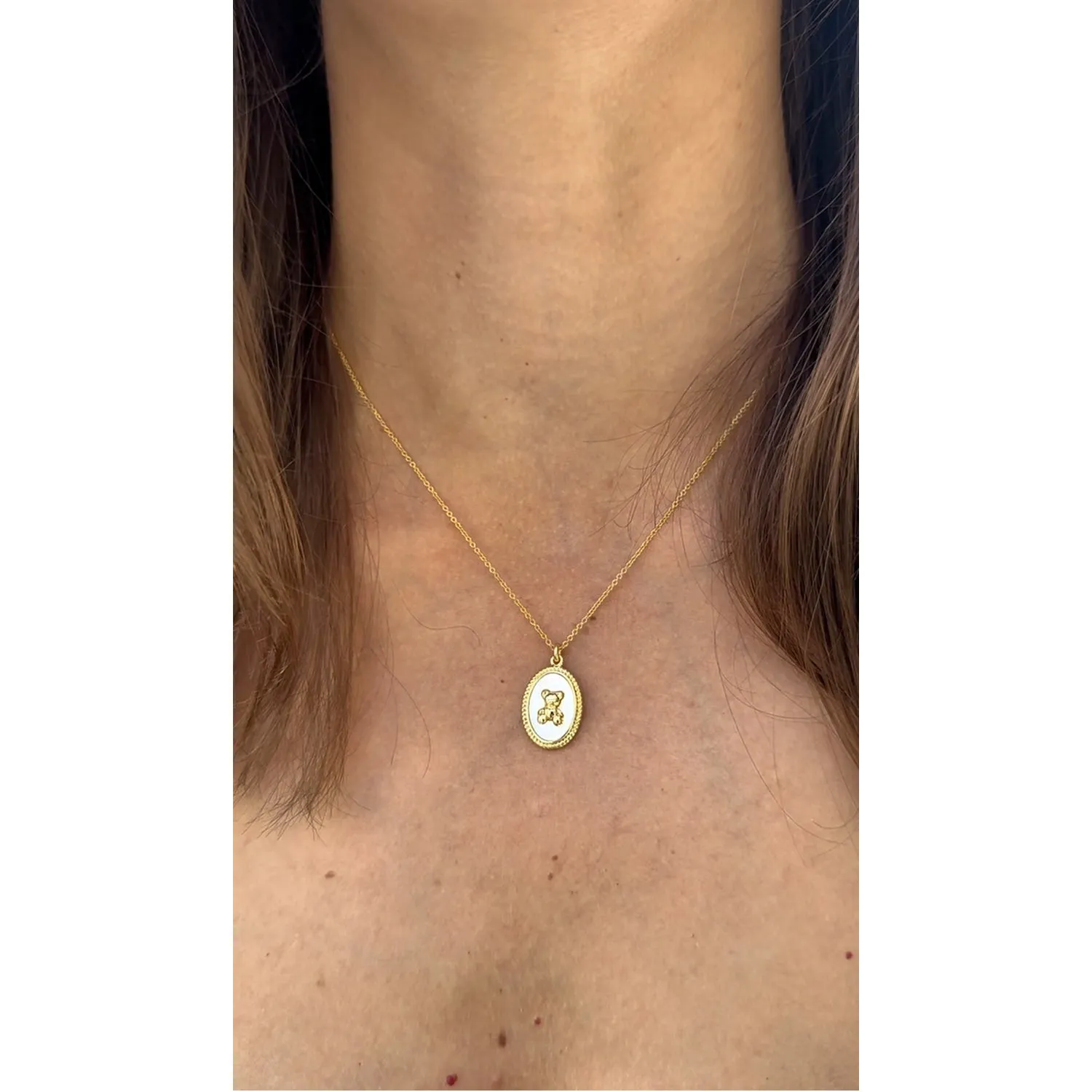 Teddy Bear Charm Gold Necklace sold by Folklore Shop product image thumbnail 4