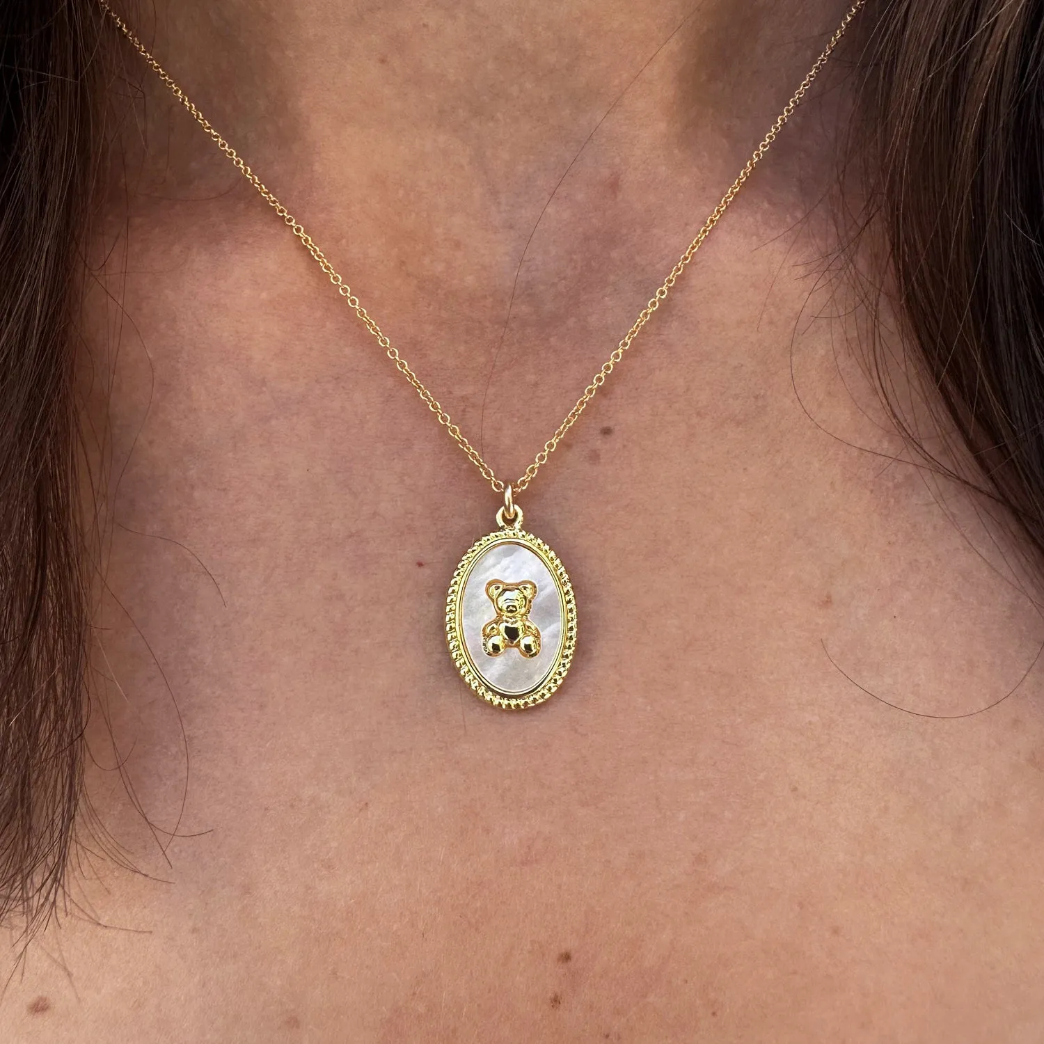 Teddy Bear Charm Gold Necklace sold by Folklore Shop product image thumbnail 2