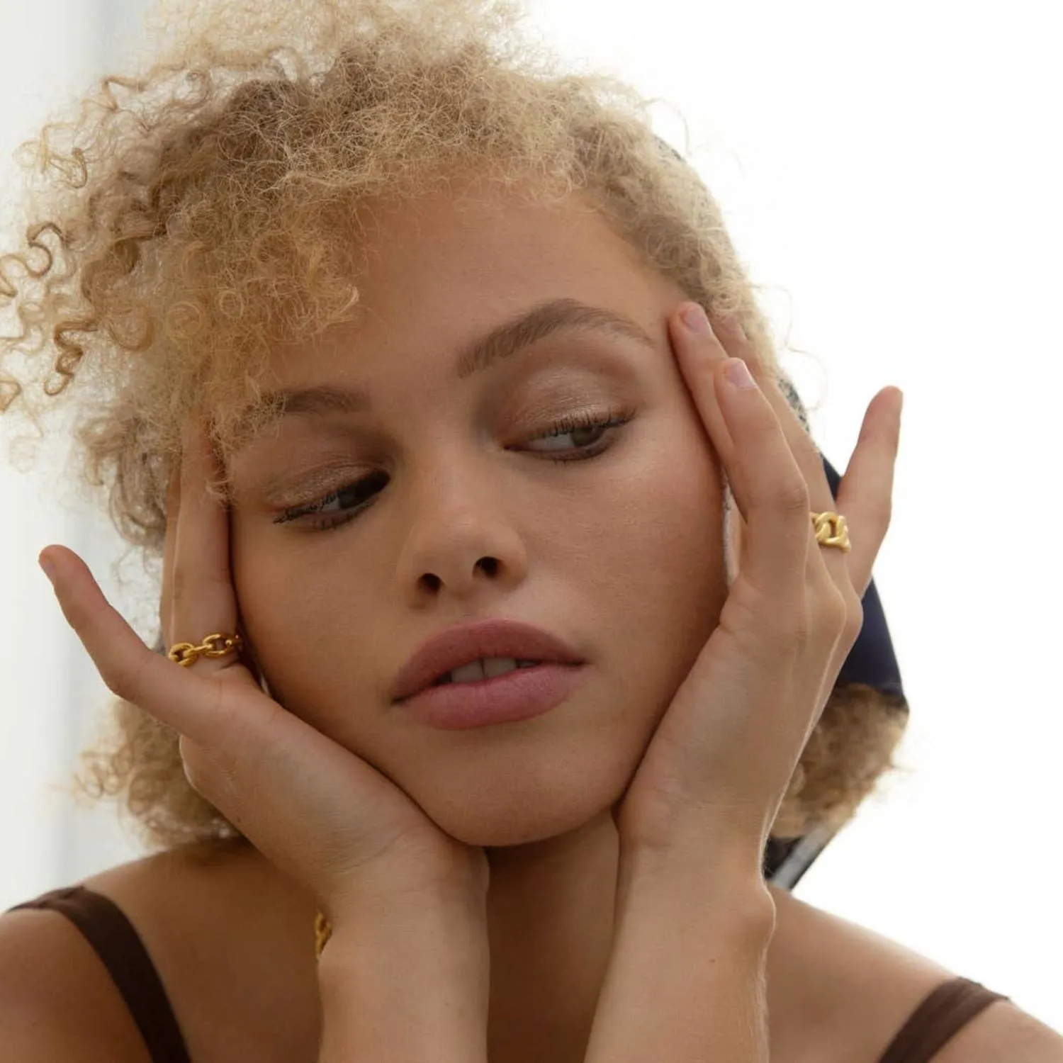 Gold Chain Band Layering Ring sold by Folklore Shop product image thumbnail 4